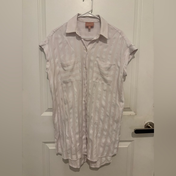 Show me your MuMu” | Martins Shirt Dress White Stripe Size Small - Picture 1 of 6